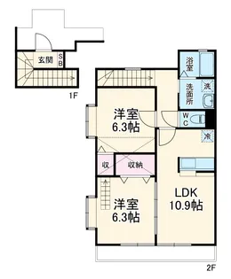 Liberte【201号室】の間取り