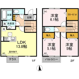 昴イースト 伍【101号室】の間取り