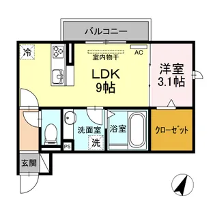 ティー.アイビー B【3階】の間取り