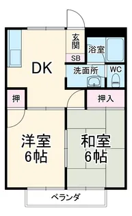 サンハイツ旭B【202号室】の間取り