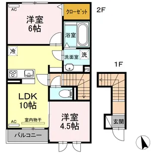 レイワール平川 A【203号室】の間取り