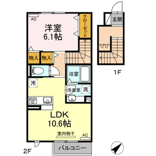 ミエル ブラン【2階】の間取り