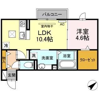 プラシード【1階】の間取り
