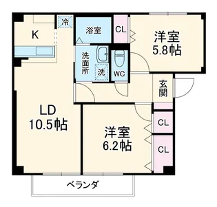 ヴォワール三和 A棟【201号室】の間取り