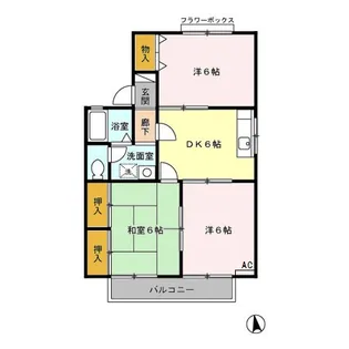 セジュールスギモト B【2階】の間取り