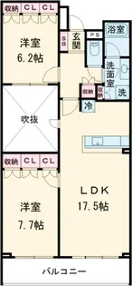 リベルテ等々力【1階】の間取り