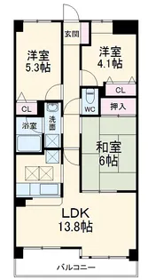 コスモ浦和根岸弐番館【8階】の間取り