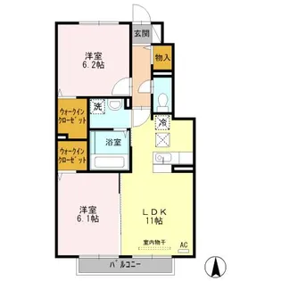 アルカディア【1階】の間取り