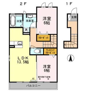 ゴウヒガシ ムジュー【2階】の間取り