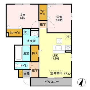 セリーヌコート S【1階】の間取り