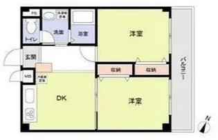 アーバンフラッツ弦巻【302号室】の間取り