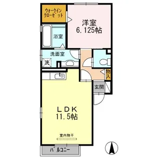 ヒルズ馬見塚【2階】の間取り