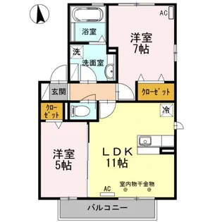 西五城ヒルズ【201号室】の間取り