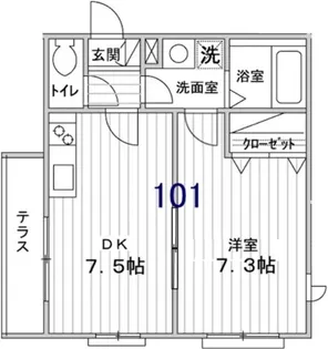 ラフィーネ菊名【1階】の間取り