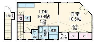 ペジーブル市川【2階】の間取り
