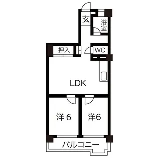 ゴールドパレス香流【2階】の間取り