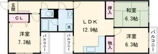 ラ・ポール七番館【3階】の間取り