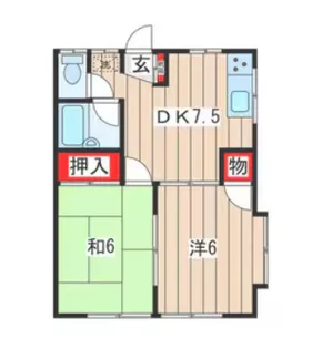 ハイツ万代【101号室】の間取り