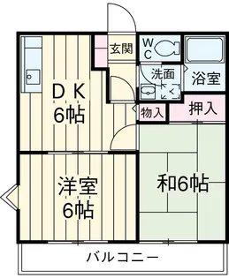 グリーンハイム1号館【1-202号室】の間取り