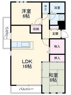 セントラル上社【302号室】の間取り