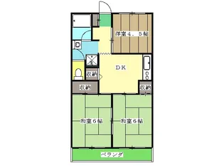 パークハイツ岡野【403号室】の間取り
