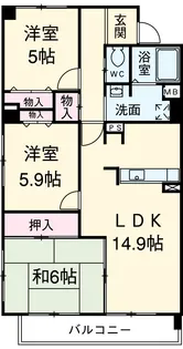 カネキビル【305号室】の間取り