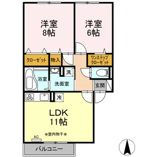 ラミアカーサお花茶屋【2階】の間取り