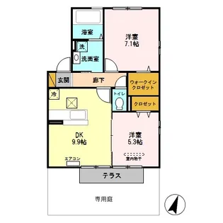 リビングゲートシティ Ⅵ・Ⅶ【7-101号室】の間取り