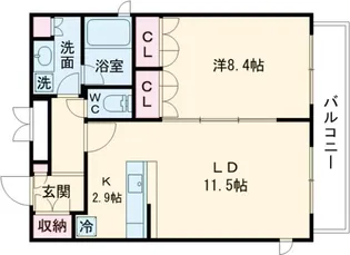 ガーデン千歳船橋【1階】の間取り