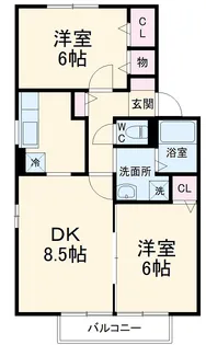 アムールスクウェア 壱番館【2階】の間取り