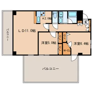 カーサ・ドルチェ【6階】の間取り