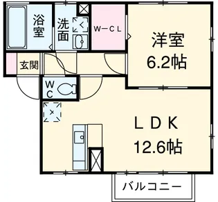 フレスカⅡ【2階】の間取り