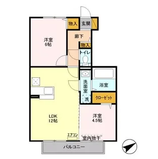 ロジュマン・リーヴ【1階】の間取り