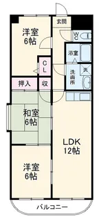 リバーパーク植田東【6階】の間取り