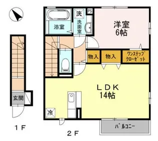 ペルーシェ B棟【202号室】の間取り