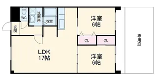 パークハイツアイリス2号館【1階】の間取り