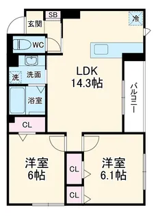 CREST K【3階】の間取り