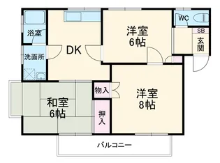 コーポルークワットB【2階】の間取り