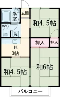 コーポ冨田 Ⅰ【2階】の間取り