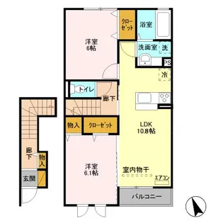 ドッググレイスコート【2階】の間取り