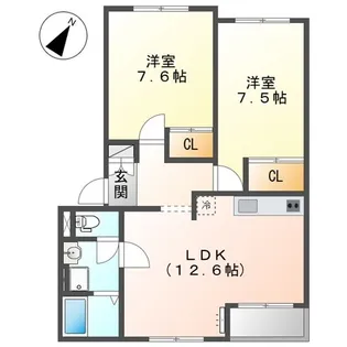 メゾンパルⅡ【1階】の間取り