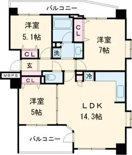 ライオンズステーションプラザ金町【13階】の間取り