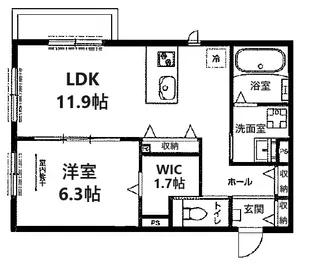 ラシーネ越後山弐番館【2階】の間取り