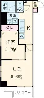 ルミナス神楽坂【5階】の間取り