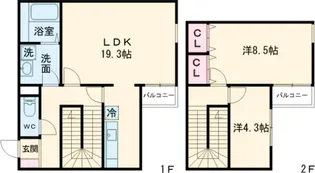 ビラデステ中台【201号室】の間取り