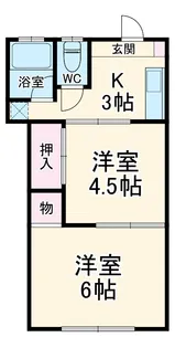 清和荘【1-B号室】の間取り