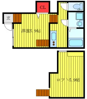 レモングラス弐番館【105号室】の間取り