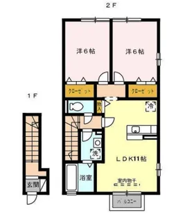 Schlosse Fuji Ⅵ【201号室】の間取り