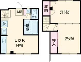 プラトゥハウス【2階】の間取り