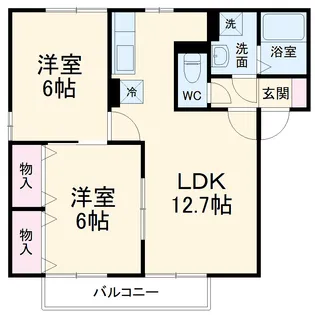 シャンクレールよもぎ台 C【2階】の間取り